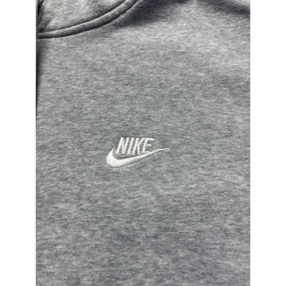 Nike Club Fleece Hoodie Mens Large‎ Heather Gray Embroidered Logo Gym Training
